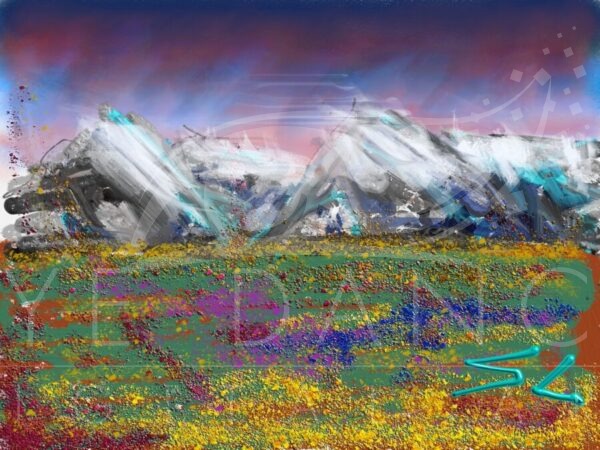 Mountain and Meadow digital painting by Scott Craig